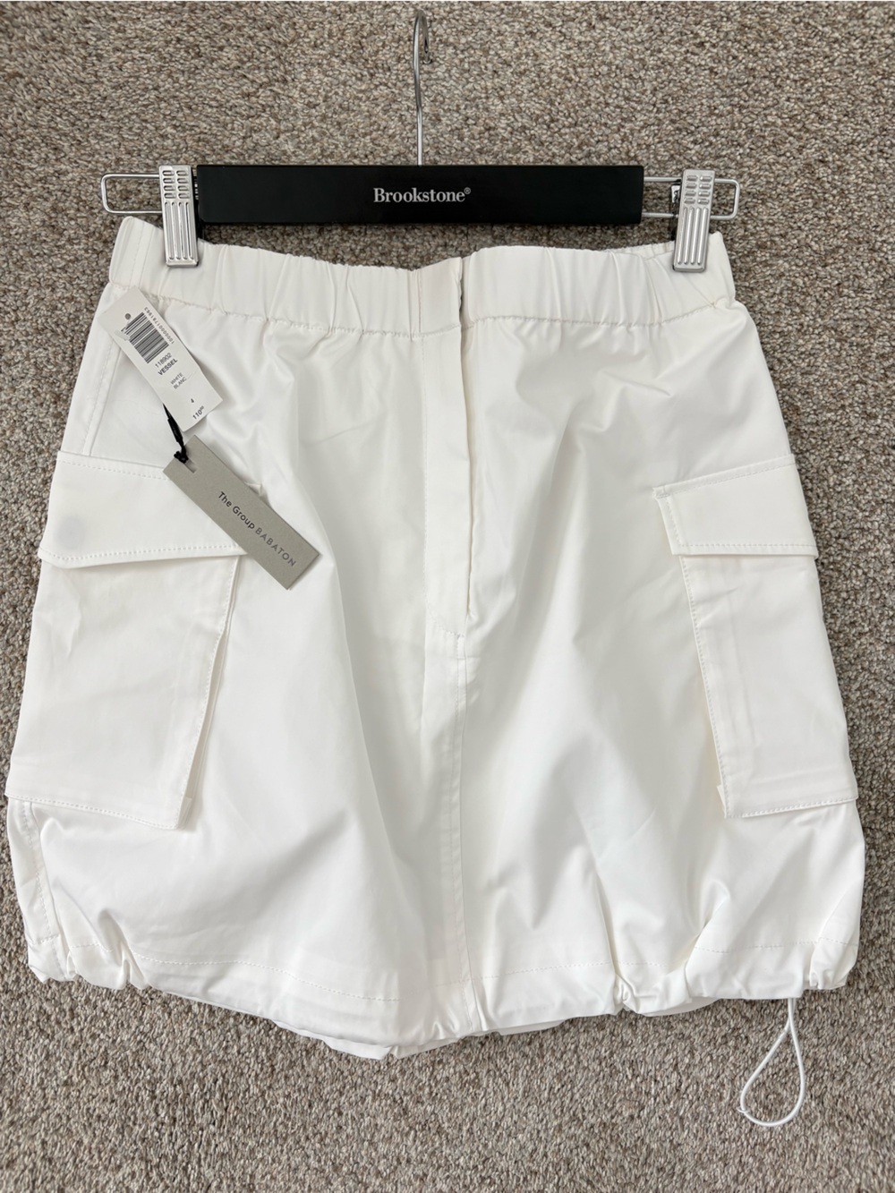 Babaton White Cargo Mini Skirt